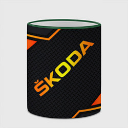 Кружка 3D Skoda Gold Шкода, цвет: 3D-зеленый кант — фото 2