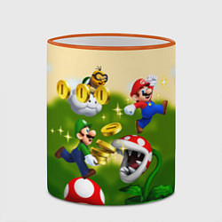 Кружка 3D Mario Coins, цвет: 3D-оранжевый кант — фото 2