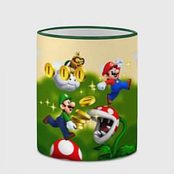 Кружка 3D Mario Coins, цвет: 3D-зеленый кант — фото 2