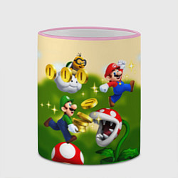 Кружка 3D Mario Coins, цвет: 3D-розовый кант — фото 2