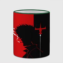 Кружка 3D Ковбой Бибоп с сигаретой, цвет: 3D-зеленый кант — фото 2