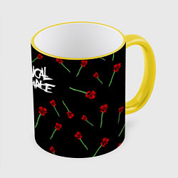 Кружка 3D MY CHEMICAL ROMANCE РОЗЫ MCR ROSES, цвет: 3D-желтый кант