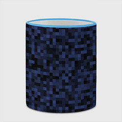 Кружка 3D Темная пиксельная абстракция, цвет: 3D-небесно-голубой кант — фото 2