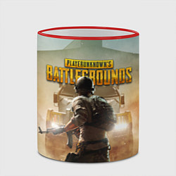 Кружка 3D PUBG СОЛДАТ В ШЛЕМЕ ПАБГ, цвет: 3D-красный кант — фото 2
