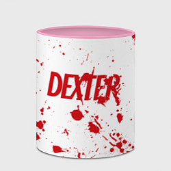 Кружка 3D Dexter logo Декстер брызги крови, цвет: 3D-белый + розовый — фото 2