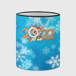 Кружка 3D Новый год Тигра 2022 Рождество, цвет: 3D-черный кант — фото 2
