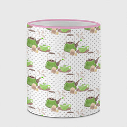 Кружка 3D Зеленый чай, цвет: 3D-розовый кант — фото 2
