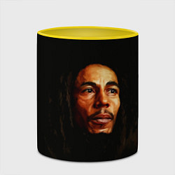 Кружка 3D Bob Marley Art, цвет: 3D-белый + желтый — фото 2