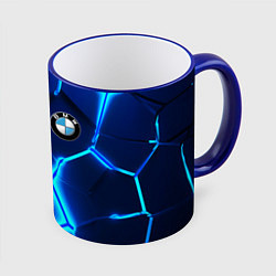 Кружка 3D BMW LOGO 3Д ПЛИТЫ ГЕОМЕТРИЯ, цвет: 3D-синий кант