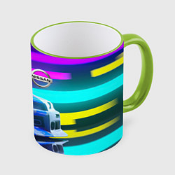 Кружка 3D NISSAN GT-R SKYLINE, цвет: 3D-светло-зеленый кант