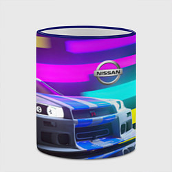 Кружка 3D NISSAN GT-R SKYLINE, цвет: 3D-синий кант — фото 2