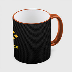 Кружка 3D БИНАНС ЛОГО CARBON BINANCE LOGO, цвет: 3D-оранжевый кант