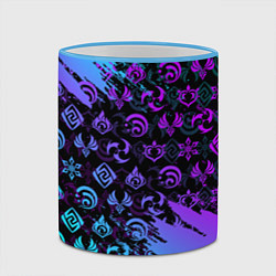 Кружка 3D GENSHIN NEON PATTERN SYMBOL НЕОН ЭМБЛЕМЫ, цвет: 3D-небесно-голубой кант — фото 2