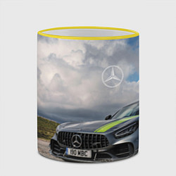 Кружка 3D Mercedes V8 Biturbo Racing Team AMG, цвет: 3D-желтый кант — фото 2