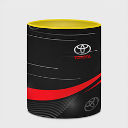 Кружка 3D ТОЙОТА TOYOTA RED LINES, цвет: 3D-белый + желтый — фото 2