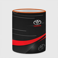 Кружка 3D ТОЙОТА TOYOTA RED LINES, цвет: 3D-оранжевый кант — фото 2