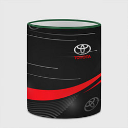 Кружка 3D ТОЙОТА TOYOTA RED LINES, цвет: 3D-зеленый кант — фото 2