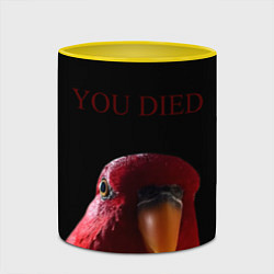 Кружка 3D Красный попугай Red parrot, цвет: 3D-белый + желтый — фото 2