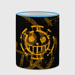 Кружка 3D ВАН ПИС ПИРАТЫ ЖЁЛТЫЙ ЛОГО, цвет: 3D-небесно-голубой кант — фото 2