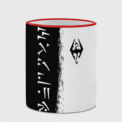 Кружка 3D THE ELDER SCROLLS SKYRIM FUS RO DAH ЧЁРНО БЕЛЫЙ, цвет: 3D-красный кант — фото 2