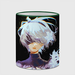 Кружка 3D Венецианская девушка Nier automata 2b, цвет: 3D-зеленый кант — фото 2