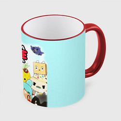 Кружка 3D Toca Boca Тока Бока все персонажи, цвет: 3D-красный кант