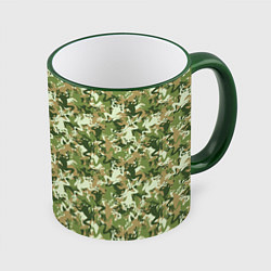 Кружка 3D Лягушки камуфляж, цвет: 3D-зеленый кант