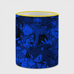 Кружка 3D SONIC BLUE PATTERN СИНИЙ ЁЖ, цвет: 3D-желтый кант — фото 2