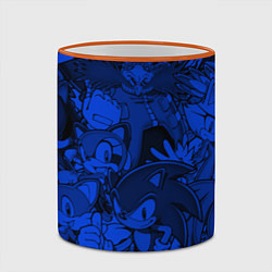 Кружка 3D SONIC BLUE PATTERN СИНИЙ ЁЖ, цвет: 3D-оранжевый кант — фото 2