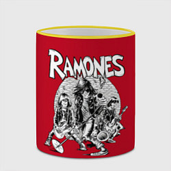 Кружка 3D BW Ramones, цвет: 3D-желтый кант — фото 2