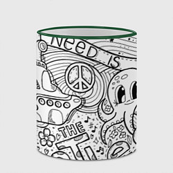 Кружка 3D All you need is The Beatles Раскраска, цвет: 3D-зеленый кант — фото 2