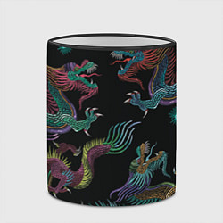 Кружка 3D Цветные драконы, цвет: 3D-черный кант — фото 2
