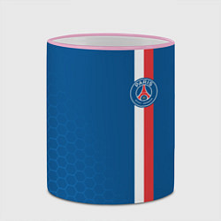 Кружка 3D PSG SPORT STRIPES UNIFORM, цвет: 3D-розовый кант — фото 2