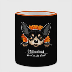 Кружка 3D Чихуахуа Chihuahua, цвет: 3D-оранжевый кант — фото 2