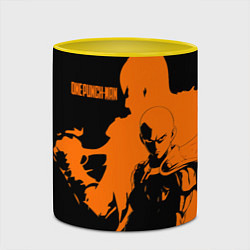 Кружка 3D Сайтама образ в силуэте One Punch-Man, цвет: 3D-белый + желтый — фото 2