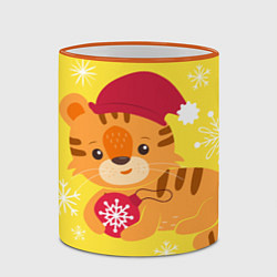 Кружка 3D Тигренок 2022 год, цвет: 3D-оранжевый кант — фото 2