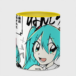 Кружка 3D Hatsune Miku Vocaloid, цвет: 3D-белый + желтый — фото 2