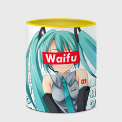 Кружка 3D Waifu - Hatsune Miku, цвет: 3D-белый + желтый — фото 2
