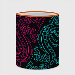 Кружка 3D НЕОНОВЫЕ ДРАКОНЫ NEON DRAGON, цвет: 3D-оранжевый кант — фото 2
