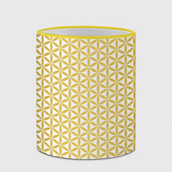 Кружка 3D Цветок Жизни золото, цвет: 3D-желтый кант — фото 2