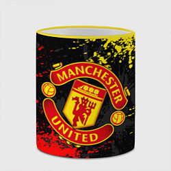 Кружка 3D MANCHESTER UNITED, БРЫЗГИ КРАСОК, цвет: 3D-желтый кант — фото 2