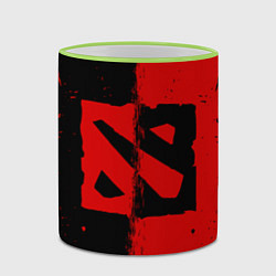 Кружка 3D DOTA 2 БРЫЗГИ КРАСОК, КРАСНО ЧЁРНЫЙ ЛОГО, цвет: 3D-светло-зеленый кант — фото 2