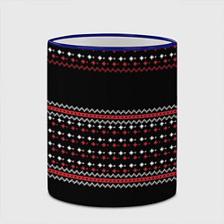 Кружка 3D НОВОГОДНИЙ ПАТТЕРН SWEATER, цвет: 3D-синий кант — фото 2