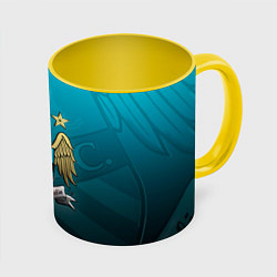 Кружка 3D Manchester City Teal Themme, цвет: 3D-белый + желтый