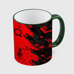 Кружка 3D God of War Брызги крови, цвет: 3D-зеленый кант