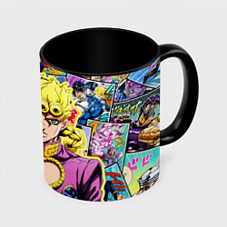 Кружка 3D JoJos Bizarre Adventure - Джорно Джованна, цвет: 3D-белый + черный