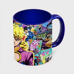 Кружка 3D JoJos Bizarre Adventure - Джорно Джованна, цвет: 3D-белый + синий