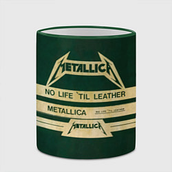 Кружка 3D No Life til Leather - Metallica, цвет: 3D-зеленый кант — фото 2