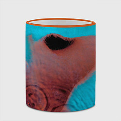 Кружка 3D Meddle - Pink Floyd, цвет: 3D-оранжевый кант — фото 2