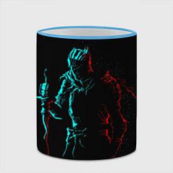 Кружка 3D Dark Souls NEON Силуэт, цвет: 3D-небесно-голубой кант — фото 2